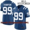 Blue Home Embroidered Donnell Thompson Indianapolis Colts #99 Stitched Jersey