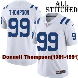 White Embroidered Donnell Thompson Indianapolis Colts #99 Stitched Jersey