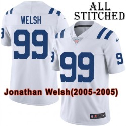 White Embroidered Jonathan Welsh Indianapolis Colts #99 Stitched Jersey