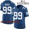 Blue Home Embroidered Al Woods Indianapolis Colts #99 Stitched Jersey