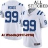 White Embroidered Al Woods Indianapolis Colts #99 Stitched Jersey