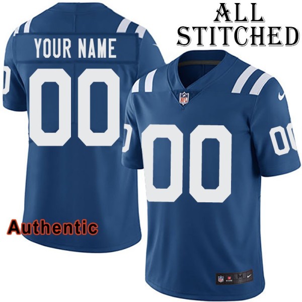 Blue Home Customized Embroidered Indianapolis Colts Custom Jersey Stitched ANY PATCH