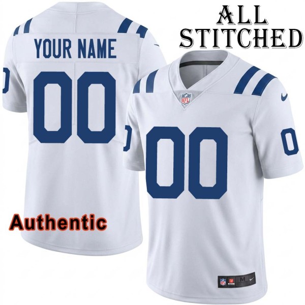 White Customized Embroidered Indianapolis Colts Custom Jersey Stitched ANY PATCH