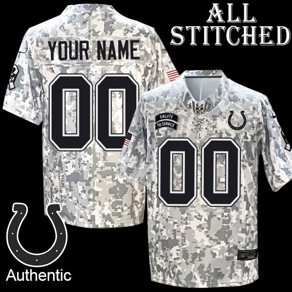 Camo Customized Embroidered Indianapolis Colts Custom Jersey Stitched ANY PATCH
