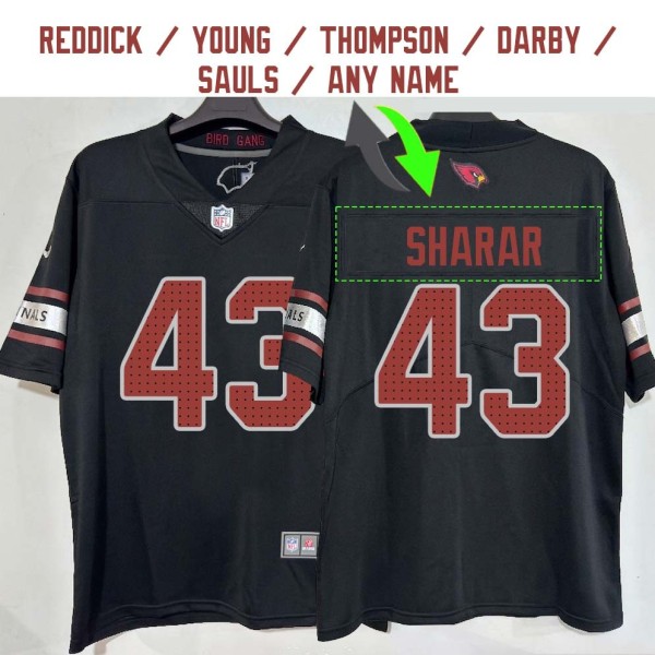 Arizona Cardinals #43 Jersey: Karson Sharar / Evan Hull / Haason Reddick & More