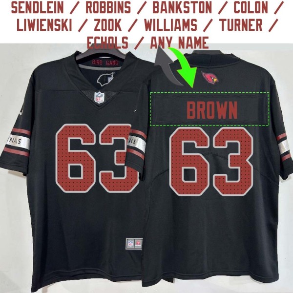 Arizona Cardinals #63 Jersey: Lyle Sendlein / Tootie Robbins / Michael Bankston & More