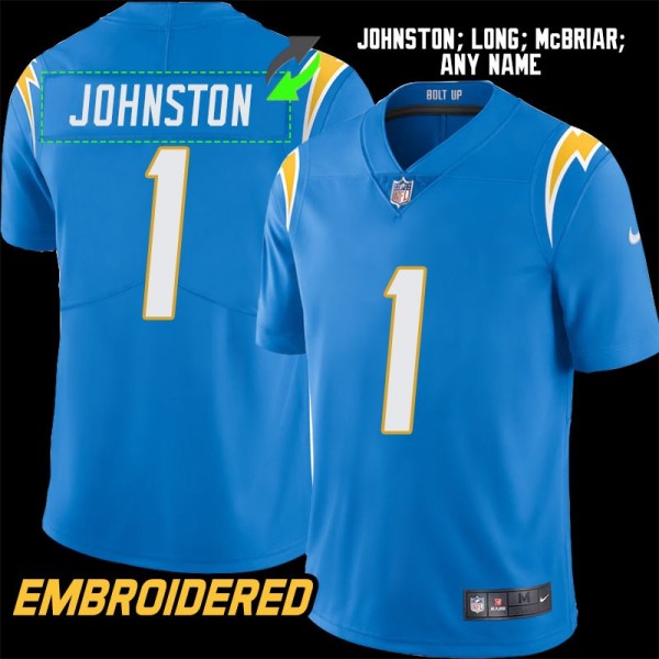 Los Angeles Chargers #1 Jersey: Quentin Johnston / Ty Long & More