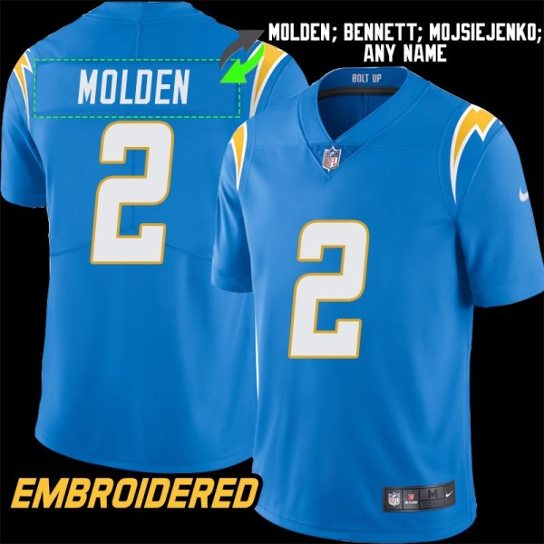Los Angeles Chargers #2 Jersey: Elijah Molden / Darren Bennett & More