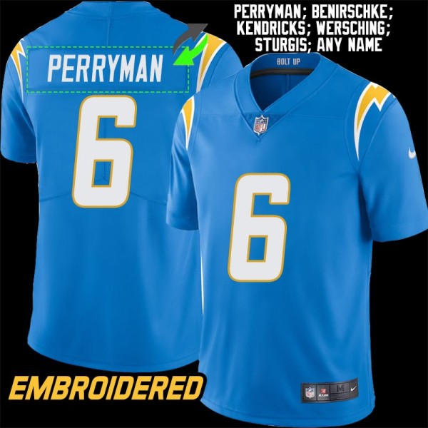 Los Angeles Chargers #6 Jersey: Denzel Perryman / Rolf Benirschke & More