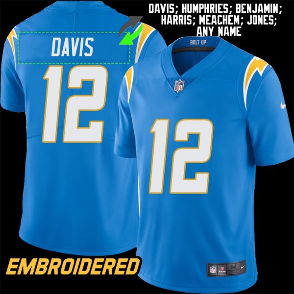 Los Angeles Chargers #12 Jersey: Derius Davis / Stan Humphries & More