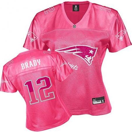 [FEM FAN I] BRADY New England #12 Womens Football Jersey - Tom Brady Womens Football Jersey (Pink)_Free Shipping