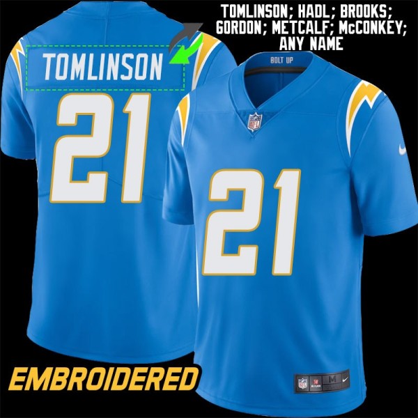 Los Angeles Chargers #21 Jersey: LaDainian Tomlinson / John Hadl & More