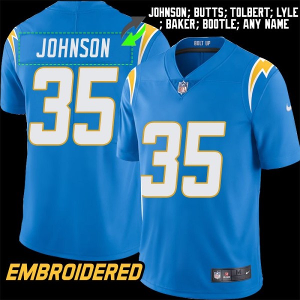 Los Angeles Chargers #35 Jersey: Amar Johnson / Marion Butts & More