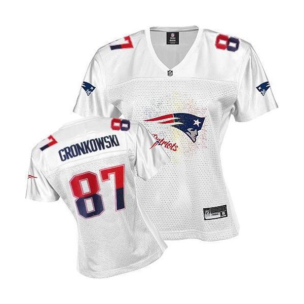 [FEM FAN I] GRONKOWSKI New England #87 Womens Football Jersey - Rob Gronkowski Womens Football Jersey (White)_Free Shipping