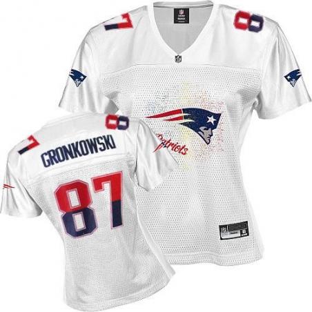 [FEM FAN I] GRONKOWSKI New England #87 Womens Football Jersey - Rob Gronkowski Womens Football Jersey (White)_Free Shipping