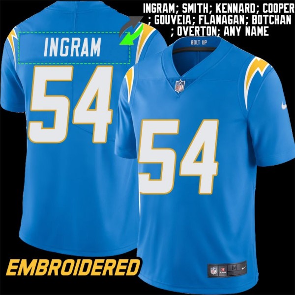 Los Angeles Chargers #54 Jersey: Melvin Ingram / Billy Ray Smith & More