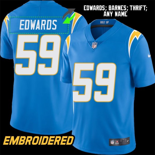 Los Angeles Chargers #59 Jersey: Donnie Edwards / Pete Barnes & More