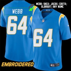 Los Angeles Chargers #64 Jersey: Terry Webb / Pat Shea & More