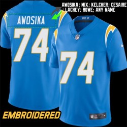 Los Angeles Chargers #74 Jersey: Kayode Awosika / Ron Mix & More