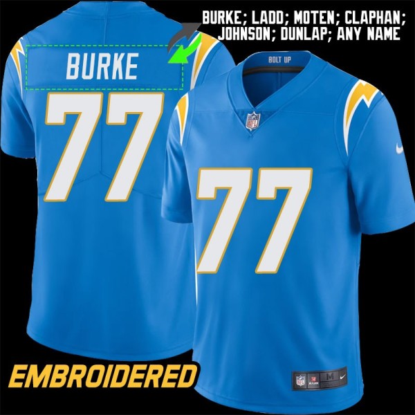 Los Angeles Chargers #77 Jersey: Travis Burke / Ernie Ladd & More