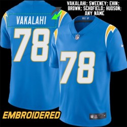 Los Angeles Chargers #78 Jersey: Laekin Vakalahi / Walt Sweeney & More