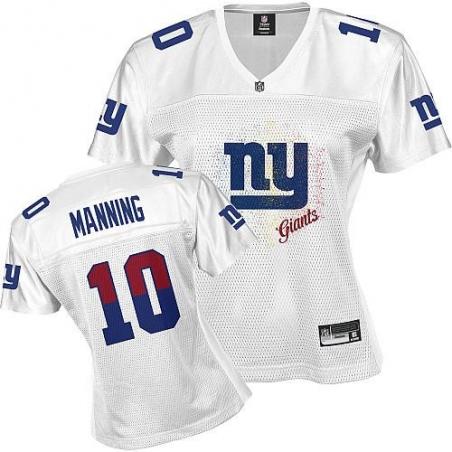 [FEM FAN I] MANNING NY-Giant #10 Womens Football Jersey - Eli Manning Womens Football Jersey (White)_Free Shipping