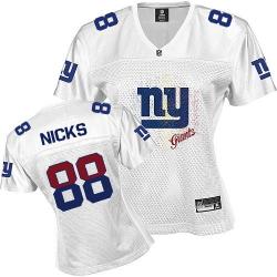[FEM FAN I] NICKS NY-Giant #88 Womens Football Jersey - Hakeem Nicks Womens Football Jersey (White)_Free Shipping