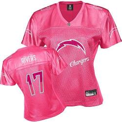 [FEM FAN I] RIVERS San Diego #17 Womens Football Jersey - Philip Rivers Womens Football Jersey (Pink)_Free Shipping