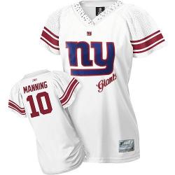 [Field Flirt Fashion II] MANNING NY-Giant #10 Womens Football Jersey - Eli Manning Womens Football Jersey (White)_Free Shipping