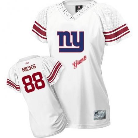 [Field Flirt Fashion II] NICKS NY-Giant #88 Womens Football Jersey - Hakeem Nicks Womens Football Jersey (White)_Free Shipping