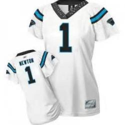 [Field Flirt Fashion I] NEWTON Carolina #1 Womens Football Jersey - Cam Newton Womens Football Jersey (White)_Free Shipping