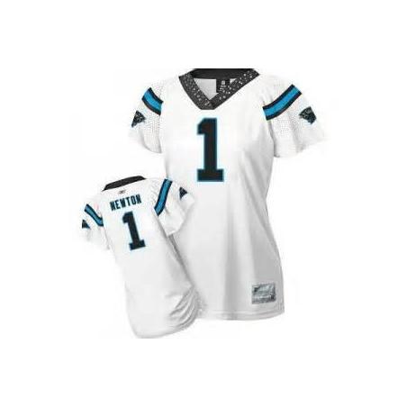 [Field Flirt Fashion I] NEWTON Carolina #1 Womens Football Jersey - Cam Newton Womens Football Jersey (White)_Free Shipping