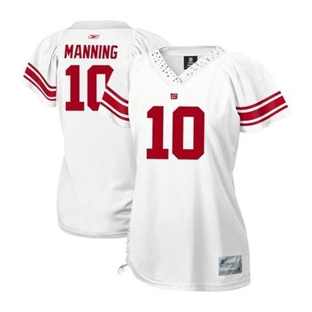 [Field Flirt Fashion I] MANNING NY-Giant #10 Womens Football Jersey - Eli Manning Womens Football Jersey (White)_Free Shipping