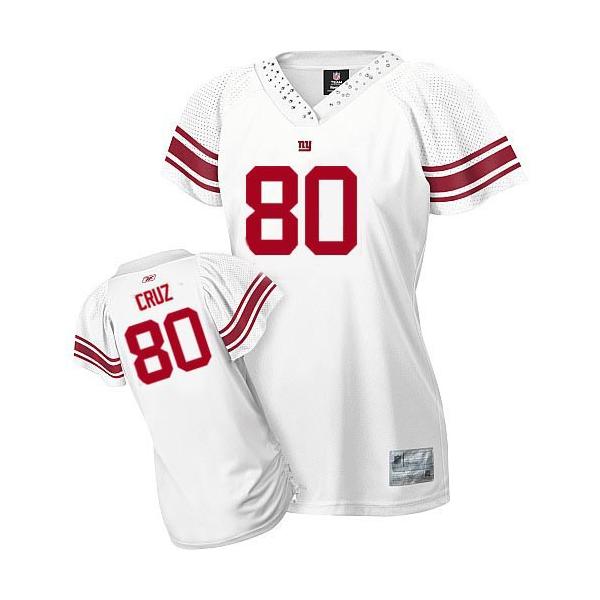 [Field Flirt Fashion I] CRUZ NY-Giant #80 Womens Football Jersey - Victor Cruz Womens Football Jersey (White)_Free Shipping