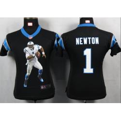 [Portrait Fashion] NEWTON Carolina #1 Womens Football Jersey - Cam Newton Womens Football Jersey (Black)_Free Shipping