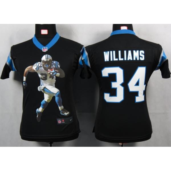 [Portrait Fashion] WILLIAMS Carolina #34 Womens Football Jersey - DeAngelo Williams Womens Football Jersey (Black)_Free Shipping