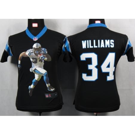[Portrait Fashion] WILLIAMS Carolina #34 Womens Football Jersey - DeAngelo Williams Womens Football Jersey (Black)_Free Shipping