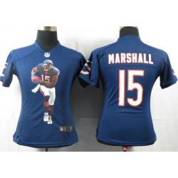 [Portrait Fashion] MARSHALL Chicago #15 Womens Football Jersey - Brandon Marshall Womens Football Jersey (Blue)_Free Shipping