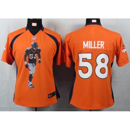 [Portrait Fashion] MILLER Denver #58 Womens Football Jersey - Von Miller Womens Football Jersey (Orange)_Free Shipping