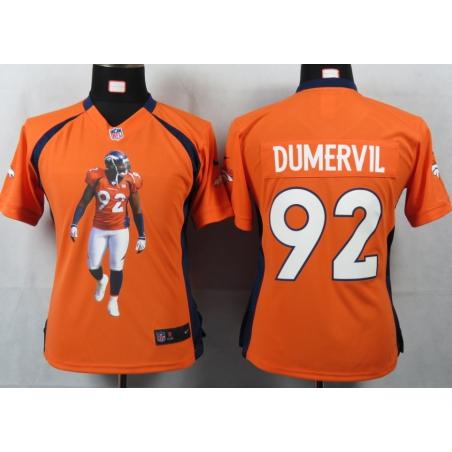 [Portrait Fashion] DUMERVIL Denver #92 Womens Football Jersey - Elvis Dumervil Womens Football Jersey (Orange)_Free Shipping