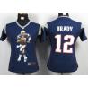 [Portrait Fashion] BRADY New England #12 Womens Football Jersey - Tom Brady Womens Football Jersey (Blue)_Free Shipping