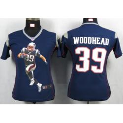 [Portrait Fashion] WOODHEAD New England #39 Womens Football Jersey - Danny Woodhead Womens Football Jersey (Blue)_Free Shipping