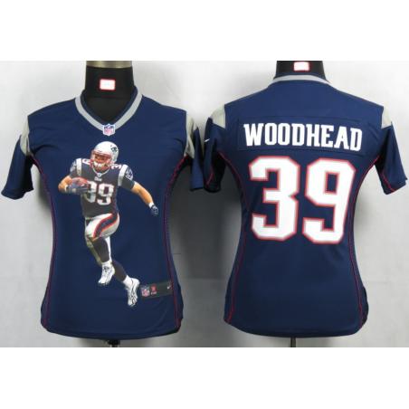 [Portrait Fashion] WOODHEAD New England #39 Womens Football Jersey - Danny Woodhead Womens Football Jersey (Blue)_Free Shipping