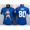[Portrait Fashion] CRUZ NY-Giant #80 Womens Football Jersey - Victor Cruz Womens Football Jersey (Blue)_Free Shipping