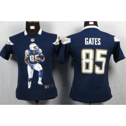 [Portrait Fashion] GATES San Diego #85 Womens Football Jersey - Antonio Gates Womens Football Jersey (Navy Blue)_Free Shipping