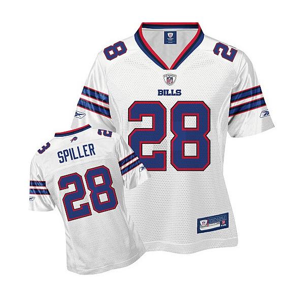 [Rbk Team Jersey] SPILLER Buffalo #28 Womens Football Jersey - C.J. Spiller Womens Football Jersey (White)_Free Shipping
