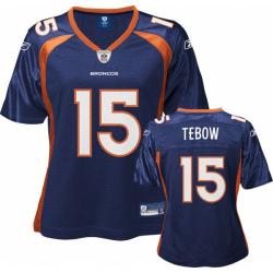 [Rbk Team Jersey] TEBOW Denver #15 Womens Football Jersey - Tim Tebow Womens Football Jersey (Blue)_Free Shipping