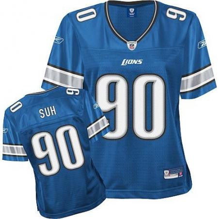 [Rbk Team Jersey]Detroit #90 Ndamukong Suh womens jersey Free shipping Small