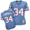 [Rbk Team Jersey] CAMPBELL Houston #34 Womens Football Jersey - Earl Campbell Womens Football Jersey (Light Blue)_Free Shipping