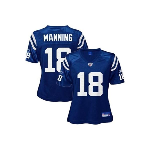 [Rbk Team Jersey] MANNING Indianapolis #18 Womens Football Jersey - Peyton Manning Womens Football Jersey (Blue)_Free Shipping